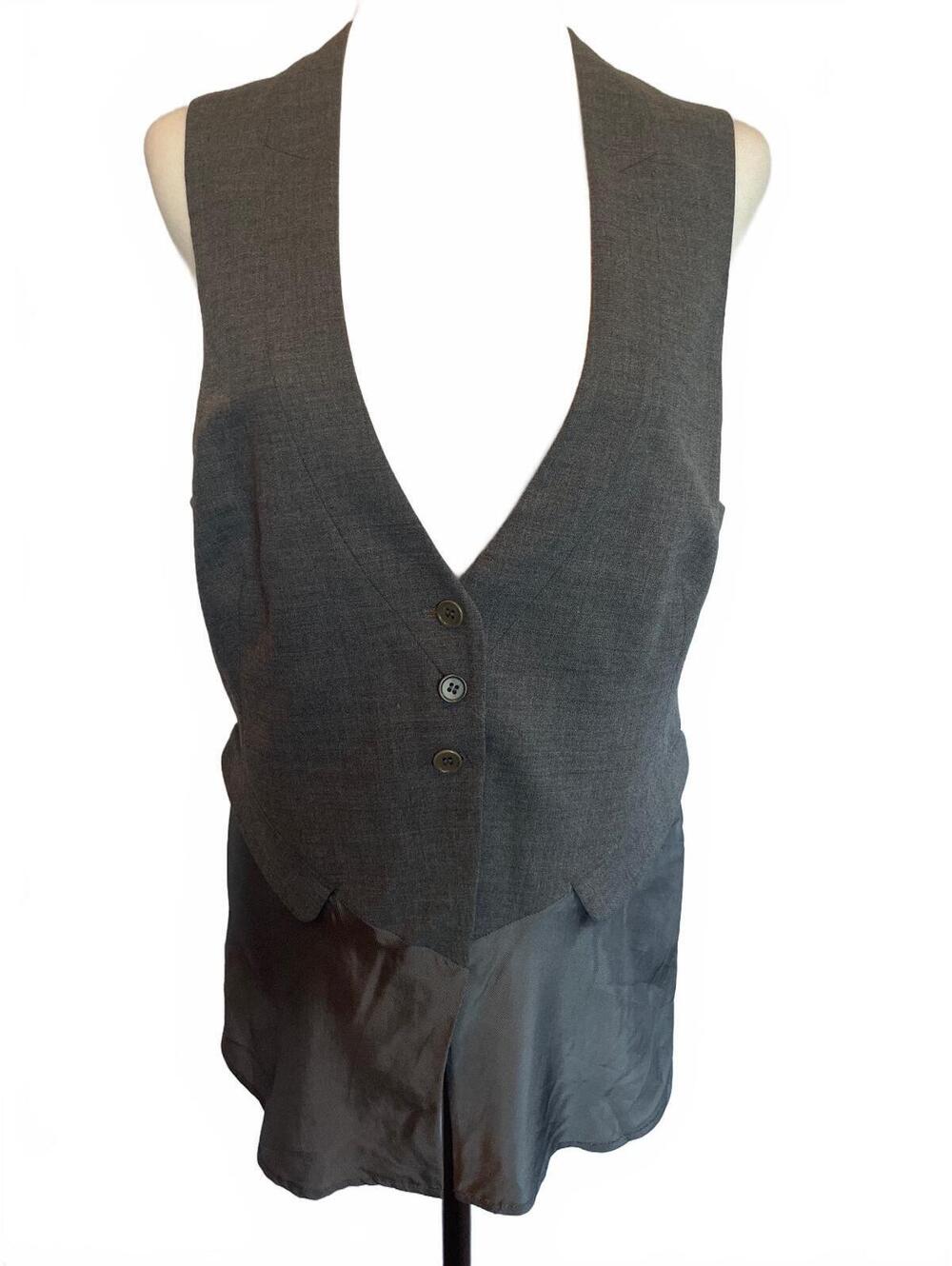 BCBGMAXAZRIA Women's Gray Vest Large